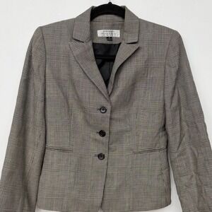 Tahari Arthur S Levine Petite Plaid Blazer Jacket Women's‎ 4P